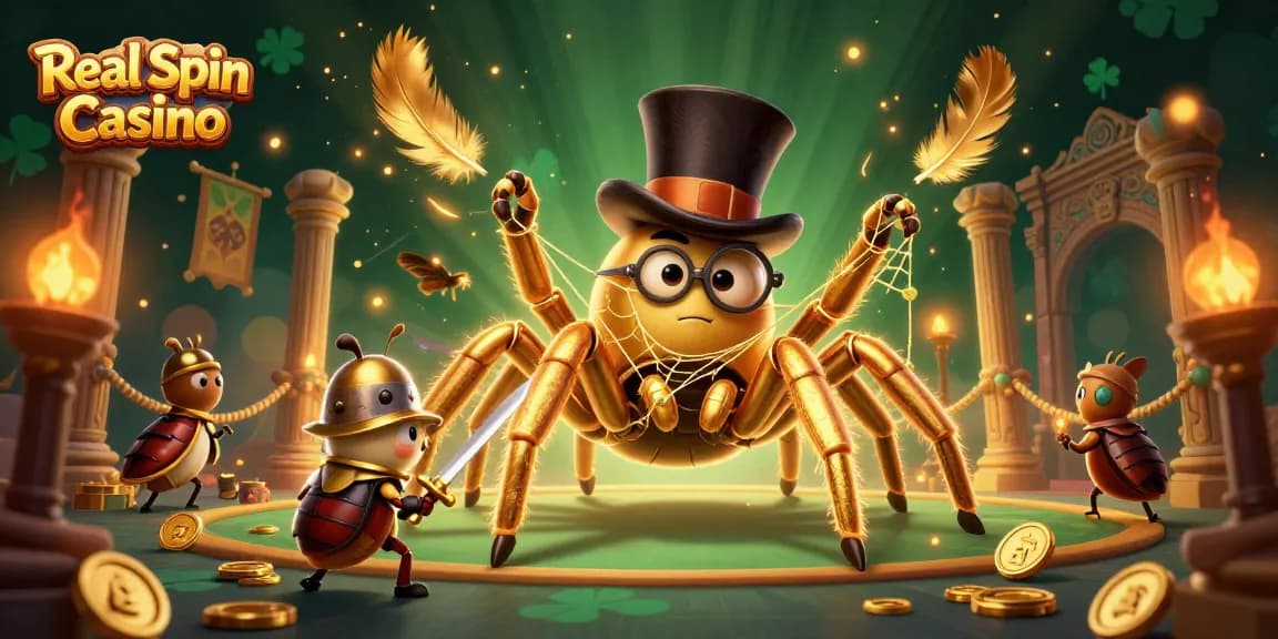 Ervaar de spanning van Real Spin Casino met een betoverend 3D-scène vol actie en glitter.