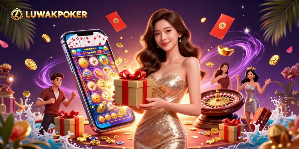 Experience gaming excitement with LUWAKPOKER's vibrant slot action and festive atmosphere.