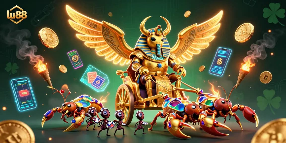 Experience exhilarating gameplay at lu88 with a dynamic 3D casino scene full of vibrant characters and elements.