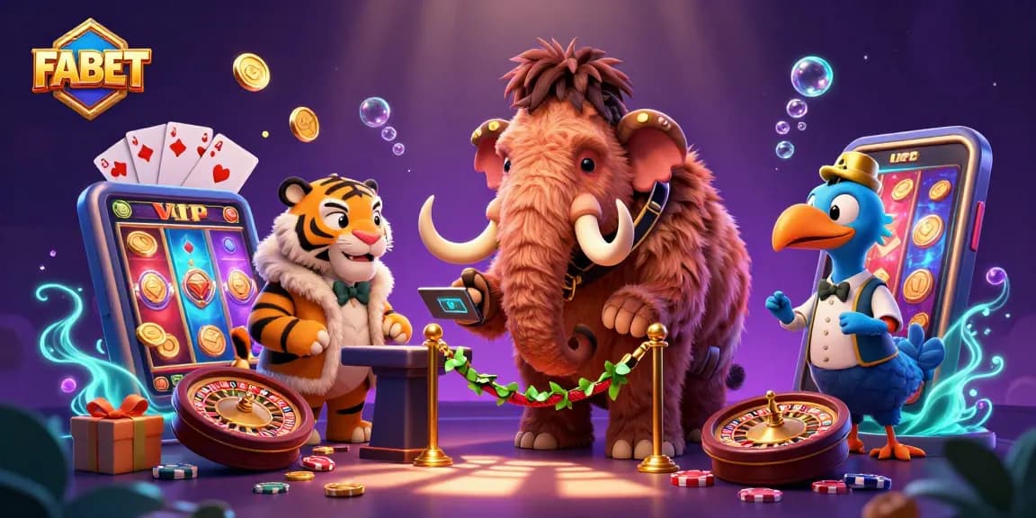 FABET invites players to experience thrilling casino action with a vibrant 3D scene featuring unique characters and engaging gameplay.