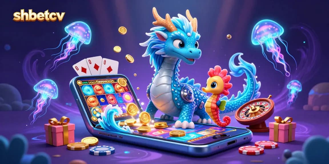 Engage with shbetcv's thrilling 3D casino adventure featuring a water dragon and vibrant slot games.