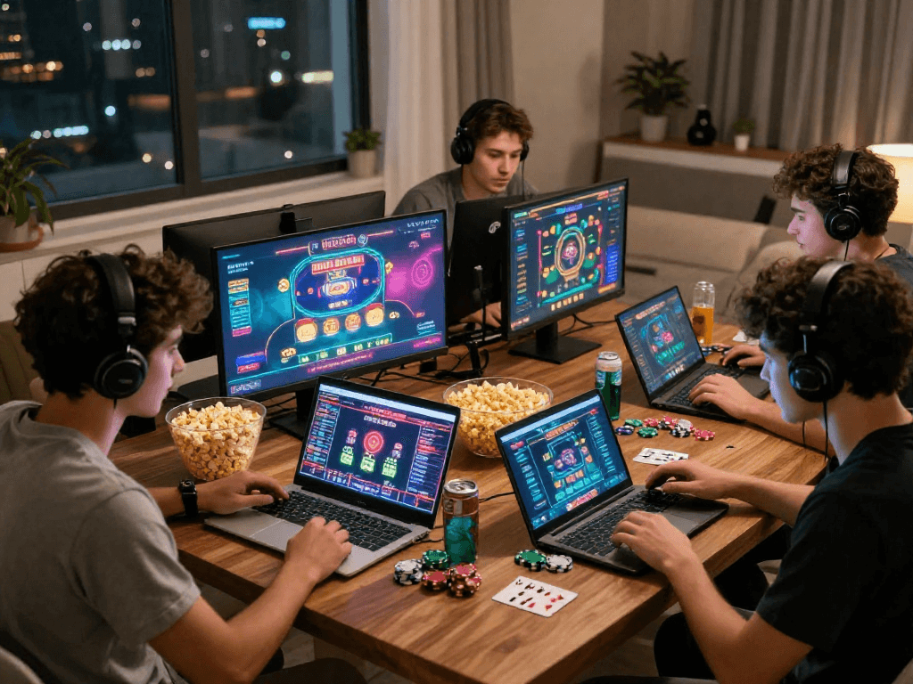 Dynamic online gaming scene at oxbet com with players enjoying casino games.