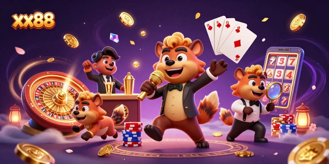 Enhance your gambling experience with xx88 as lively hyenas run a comedy casino.
