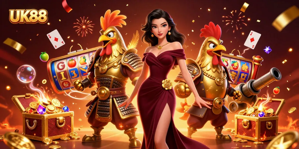 Engage in thrilling betting strategies with UK88, featuring glamorous characters and casino elements.