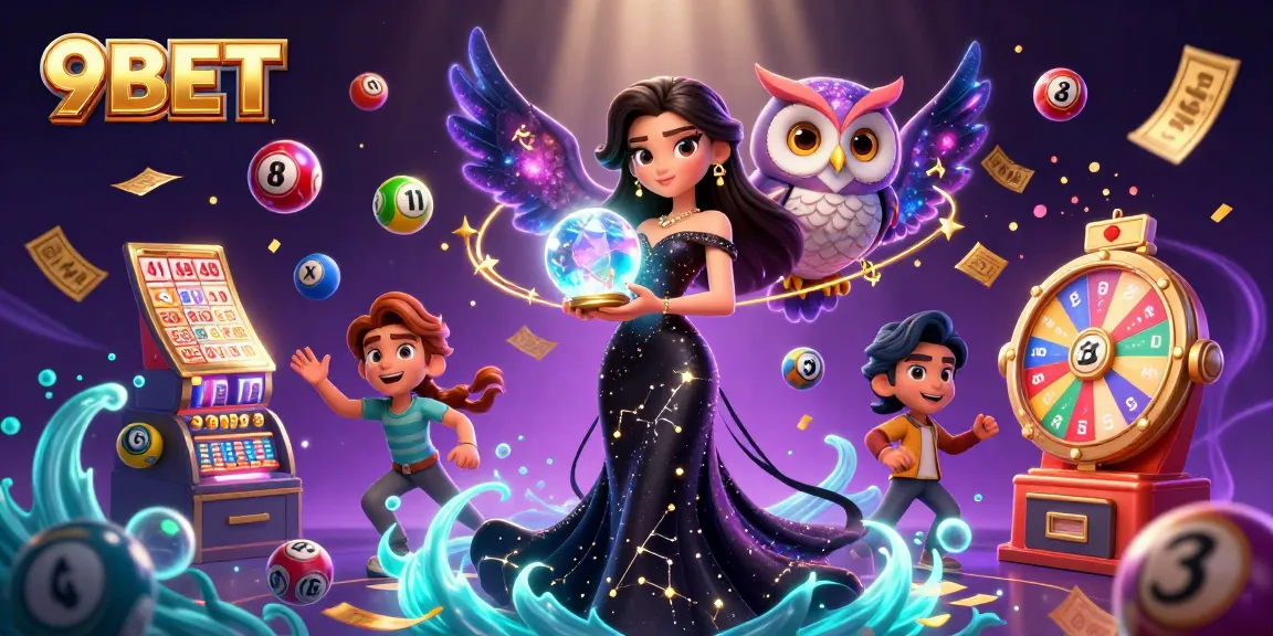 Engage with the magical world of 9BET through a captivating scene filled with vibrant gaming elements.