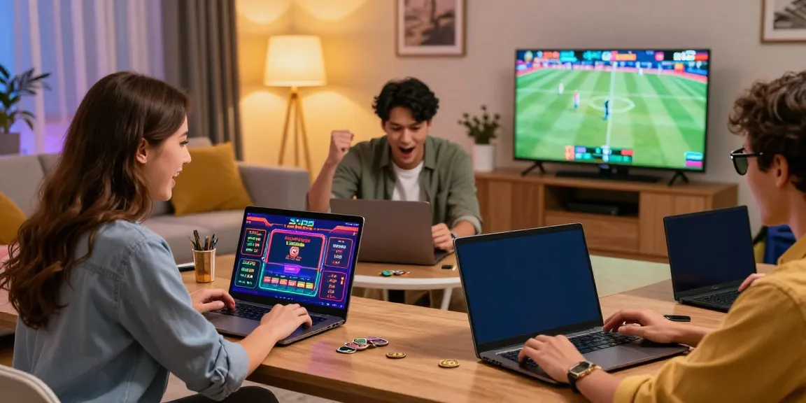 Engaged players enjoying their experience on SV88 online gaming platform in a lively living room setting.