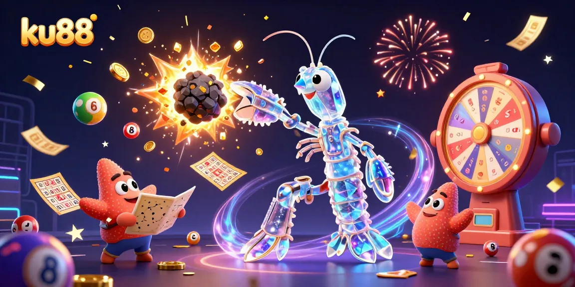 Spin to win with ku88 as colorful lottery balls explode in a cosmic casino!