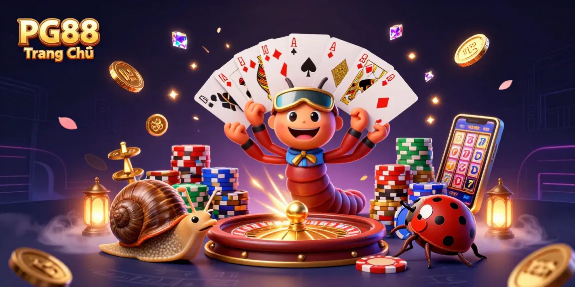 Experience the excitement of PG88 Trang Chủ with a thrilling illustration of a dynamic casino scene filled with winning moments.