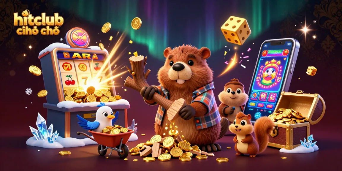Engage with hitclub chính chủ in this vibrant 3D casino scene featuring dynamic characters and thrilling slot elements.