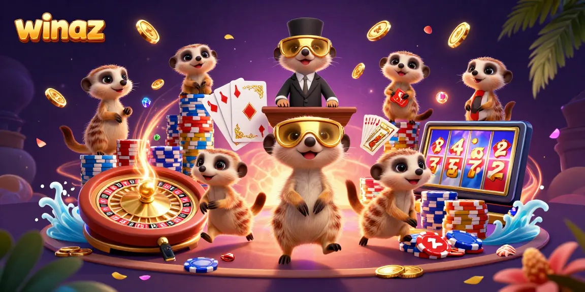 Experience the thrill of winaz as meerkats play high-stakes casino games with dazzling gems.