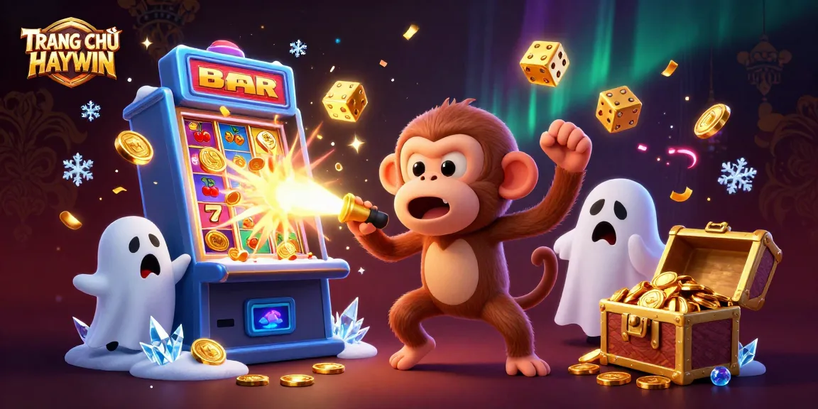 Experience excitement at TRANG CHỦ HAYWIN with vibrant casino action featuring animated characters.