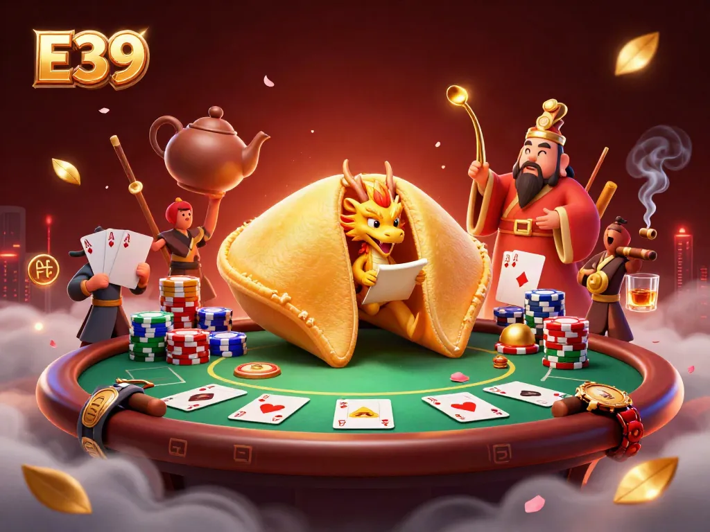 Engage with E39’s thrilling gambling world, featuring vibrant casino elements and characters in action.