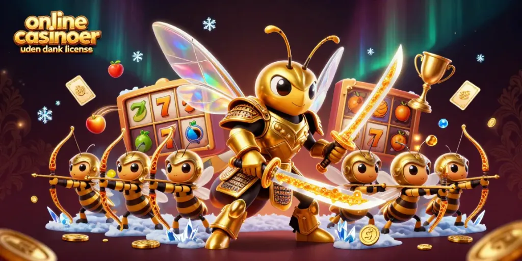 Engage with thrilling online casinoer uden dansk licens featuring a hornet warrior and bee archers amidst dynamic gaming elements.