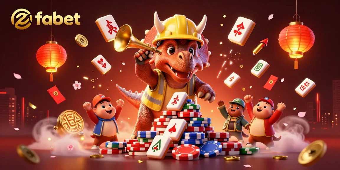 Engage in thrilling gameplay at fabet with a vibrant casino scene featuring animated characters celebrating wins.