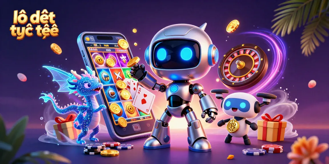 Engage in lô đề trực tuyến with a vibrant 3D scene of futuristic characters and dynamic gaming elements.