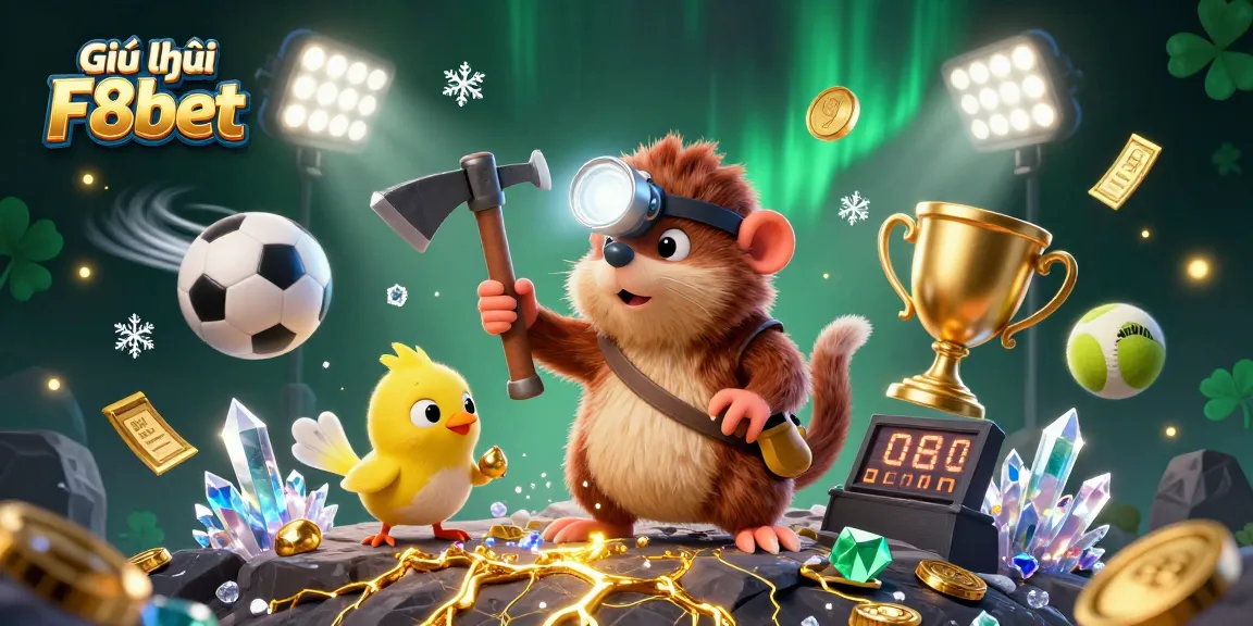 Engaging illustration for Giới thiệu F8bet showcasing dynamic sports betting elements and vibrant casino action.