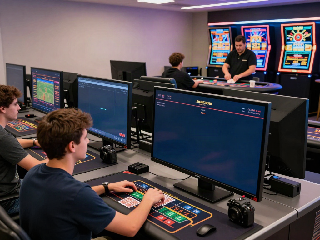 Engaging online gambling experience at https://net88.broker/ featuring players interacting with sports betting and casino games.