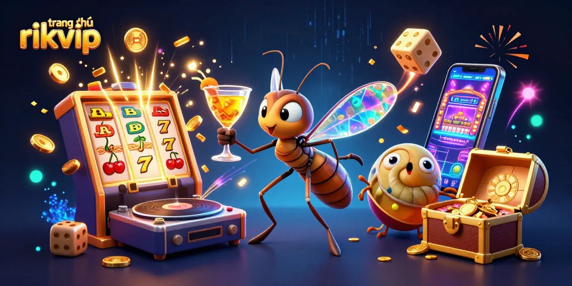 Experience the thrill of winning at trang chủ rikvip with vibrant casino elements and characters in an exciting atmosphere.
