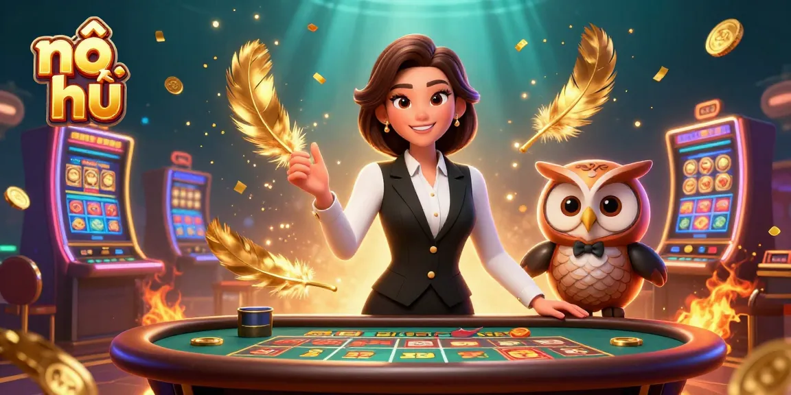 Engage with nổ hũ casino games featuring a vibrant Asian dealer and whimsical owl assistant.