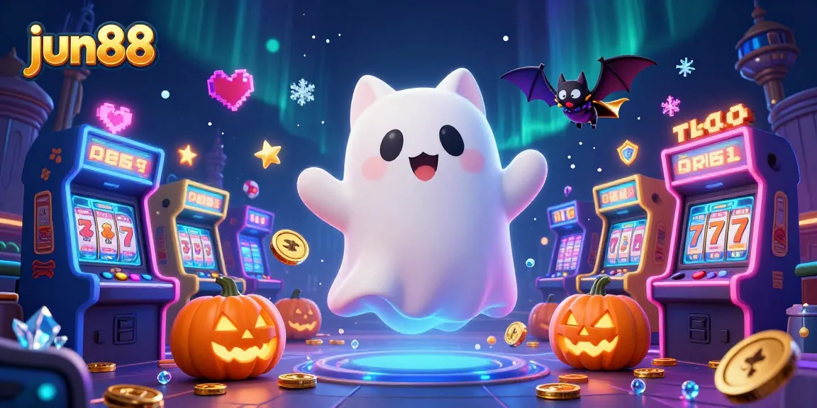 Experience the thrill of winning at jun88 with a ghost cat in a haunted casino setting.