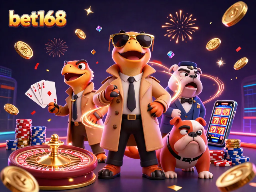 Experience thrilling wins at bet168 with a dynamic casino scene showcasing exciting gaming elements.