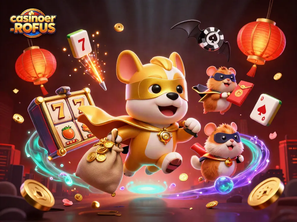 Engage with exciting games at casinoer uden ROFUS, featuring vibrant visuals and thrilling characters.