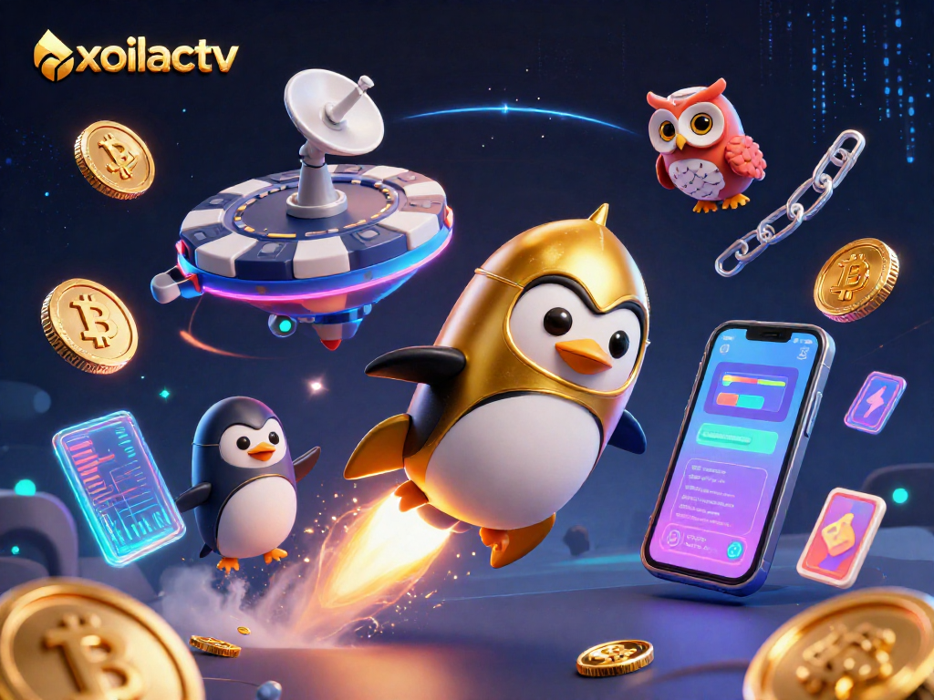 Experience thrilling gameplay in xoilactv as the golden penguin races toward a casino space station!