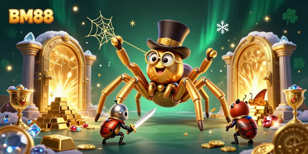 Experience the excitement of BM88 slots with high-stakes visuals, featuring gold treasures and dynamic characters.