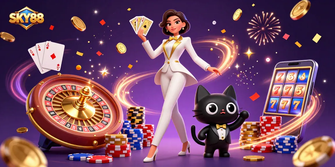 Engage in thrilling gameplay at SKY88 with vibrant graphics and exciting casino elements.