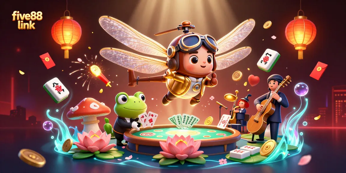 Win big at five88 link with vibrant casino visuals, featuring lively characters and exciting game elements.