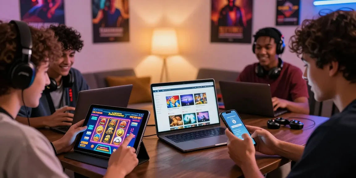 Friends engaged in online gaming on Sun win, showcasing excitement and community.