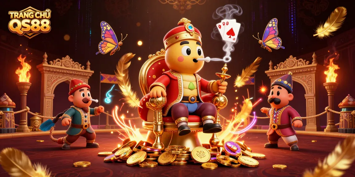 Experience the thrill of gaming at TRANG CHỦ QS88 with a vibrant 3D scene full of casino action.