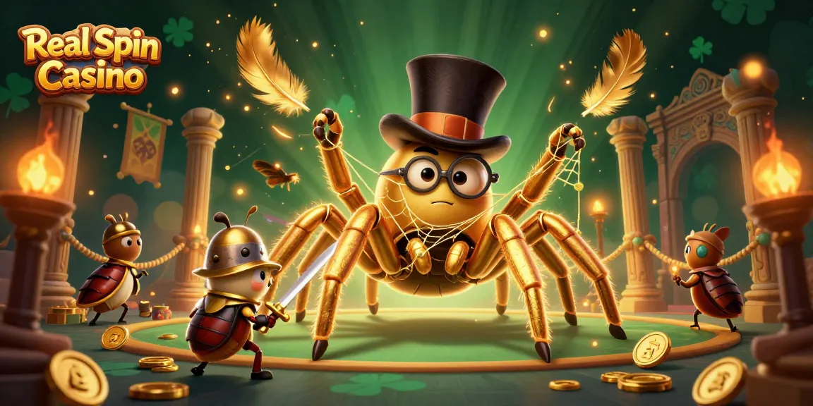 Ervaar de spanning van Real Spin Casino met een betoverend 3D-scène vol actie en glitter.