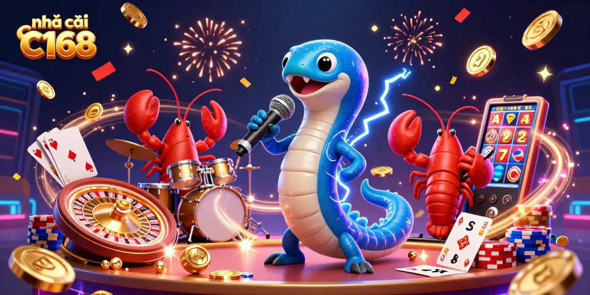 Experience the thrill at nhà cái C168 with lively underwater casino performance featuring a DJ eel.