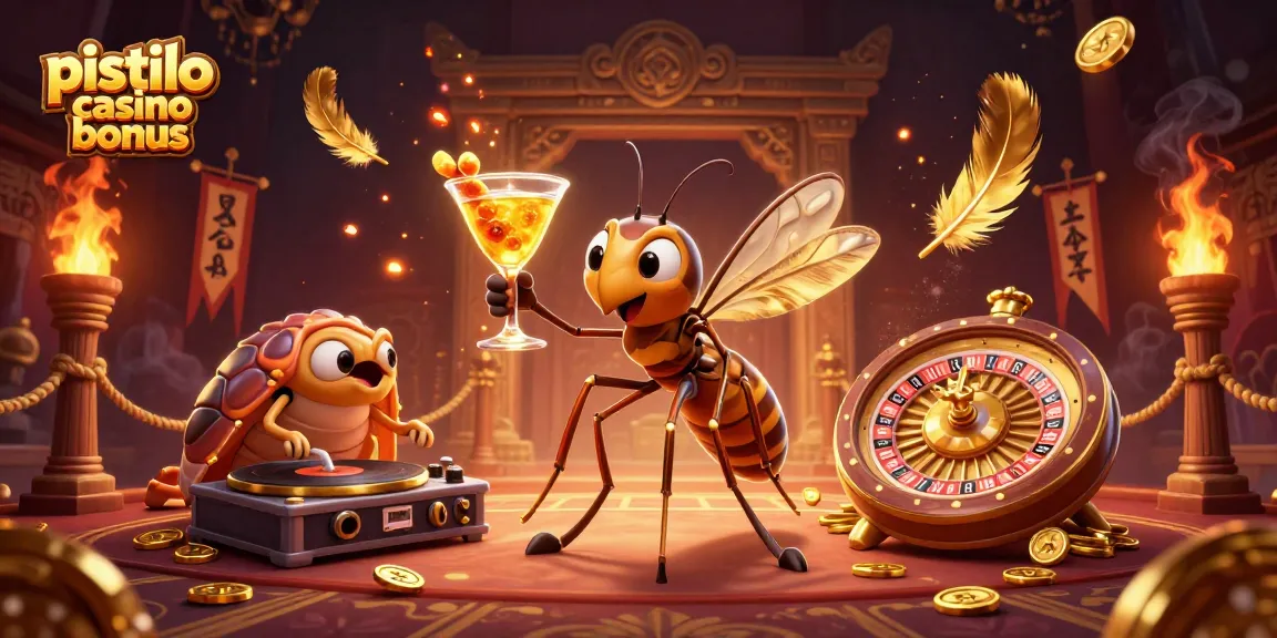 Speel en win met de pistolo casino bonus in deze grafische weergave van een spannend casinoplatform.