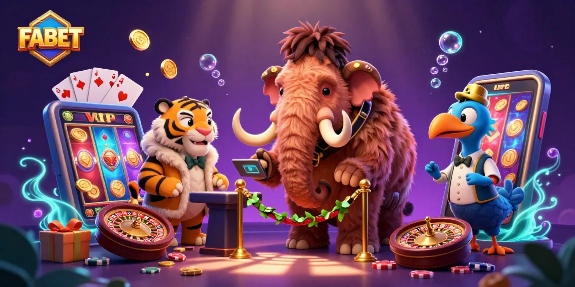 FABET invites players to experience thrilling casino action with a vibrant 3D scene featuring unique characters and engaging gameplay.